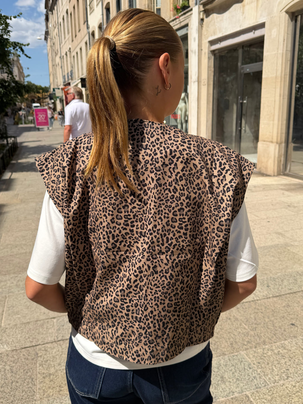 Gilet sans manche léopard