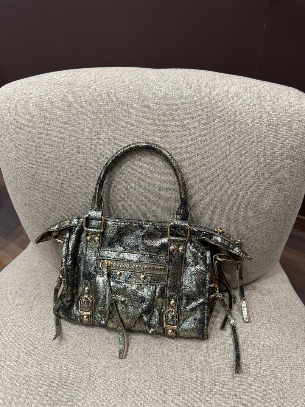 Sac "MILY" métallisé vieilli, S