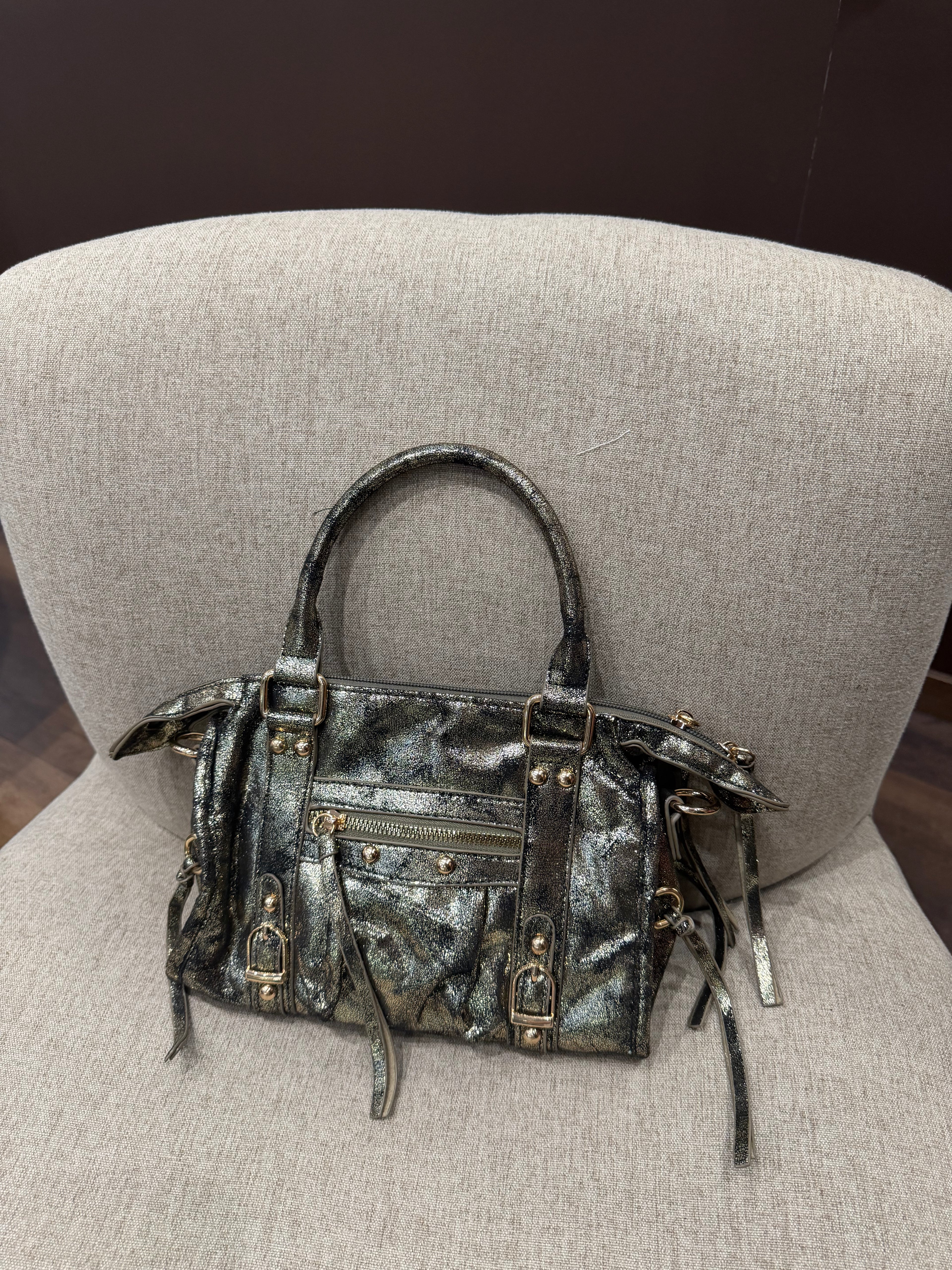 Sac "MILY" métallisé vieilli, S