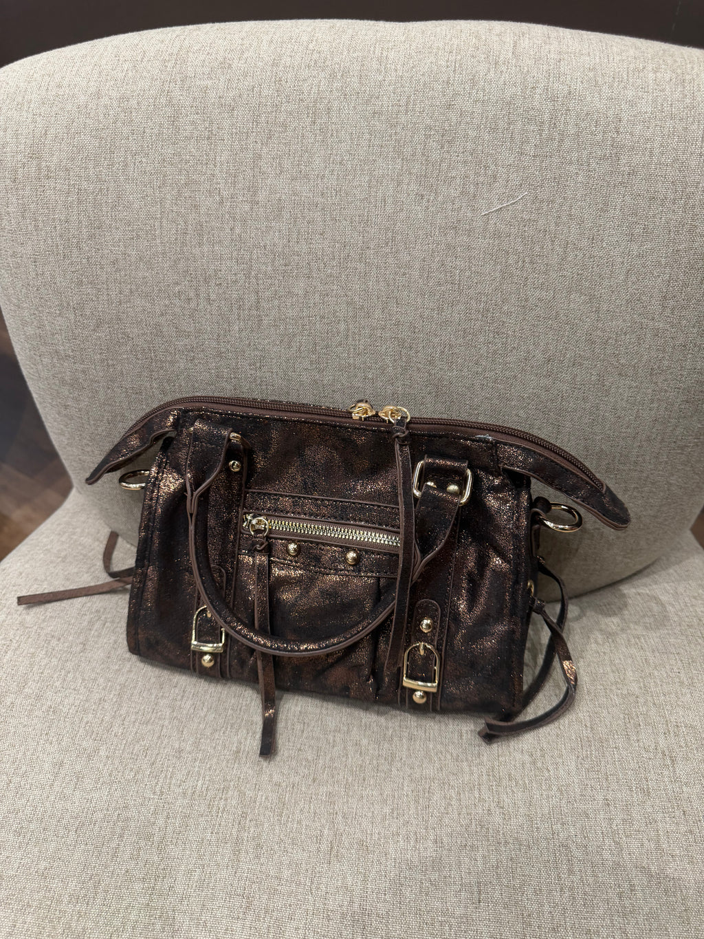 Sac "MILY" métallisé vieilli, S
