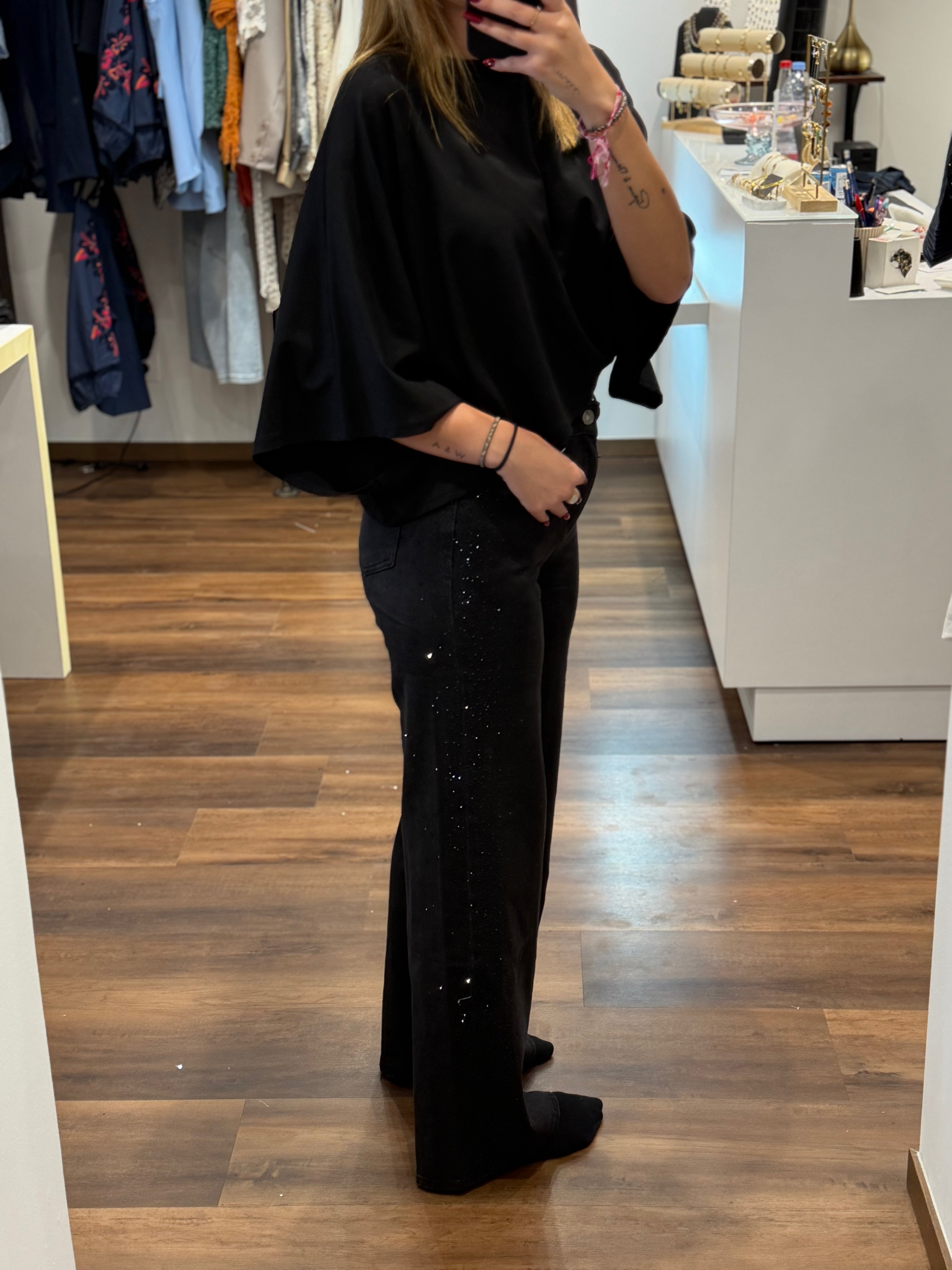 Jean à strass LYANA - Noir