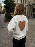 T-shirt coeur à strass - Blanc