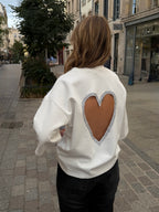 T-shirt coeur à strass - Blanc
