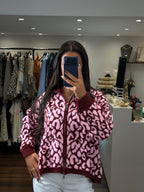 Cardigan ALISON - Bordeaux et rose