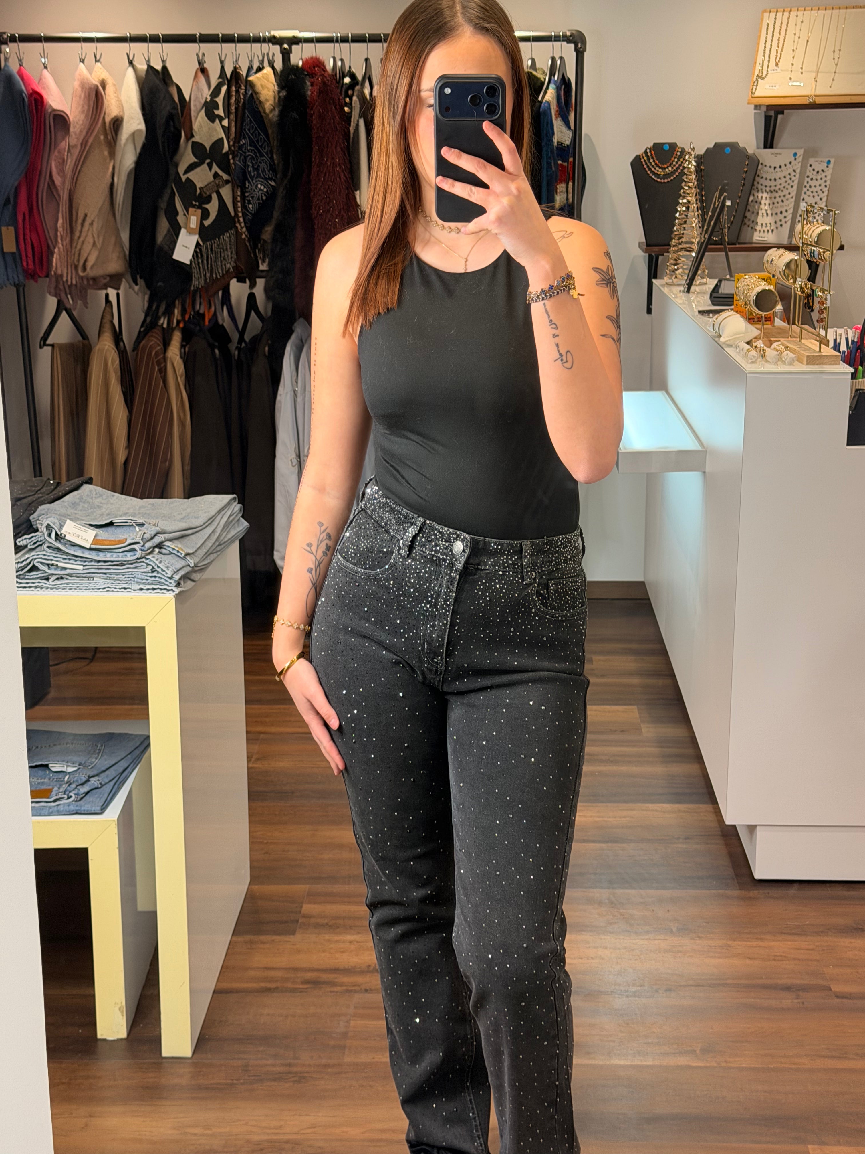 Jean à strass grande taille