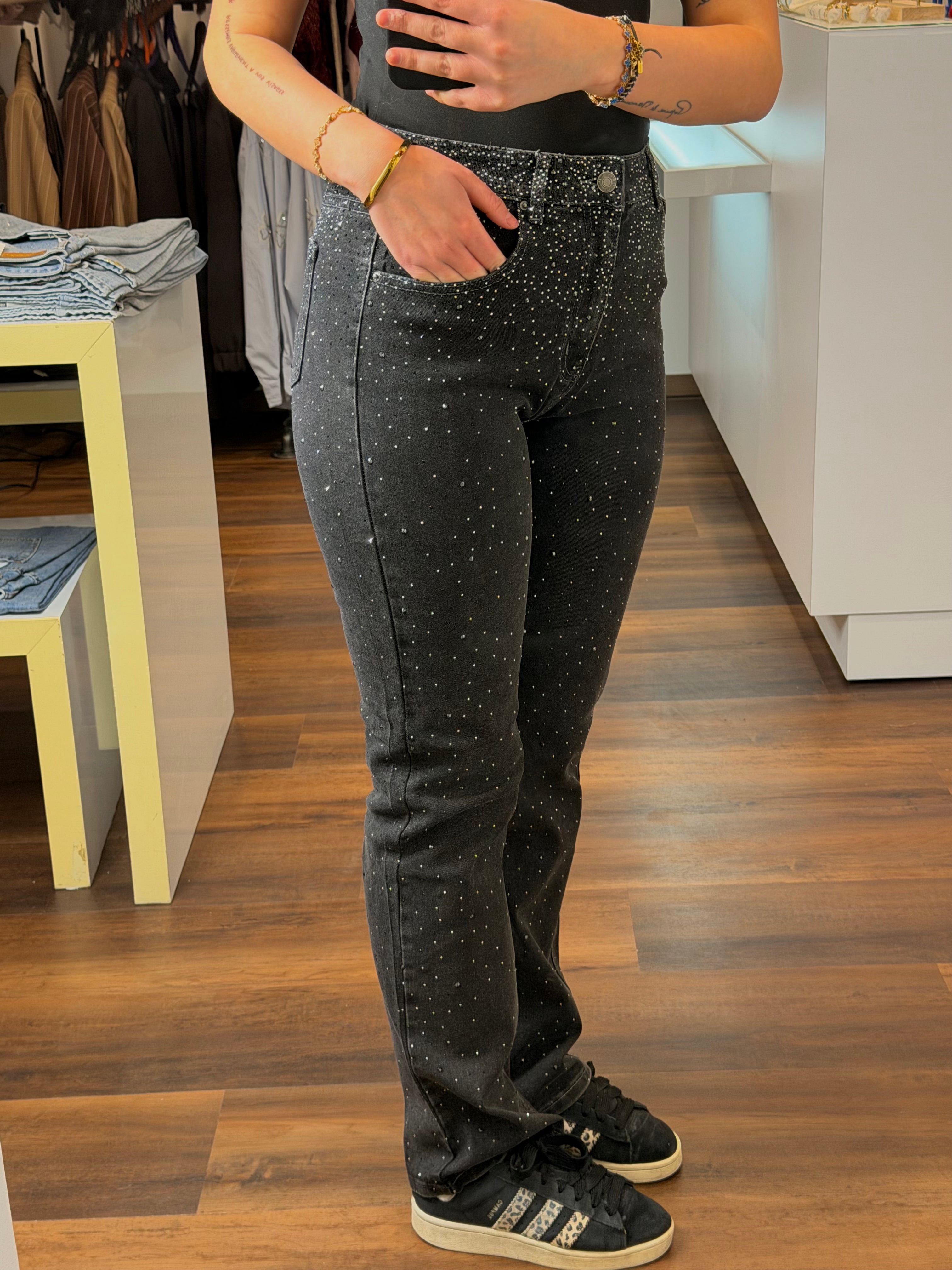 Jean à strass grande taille