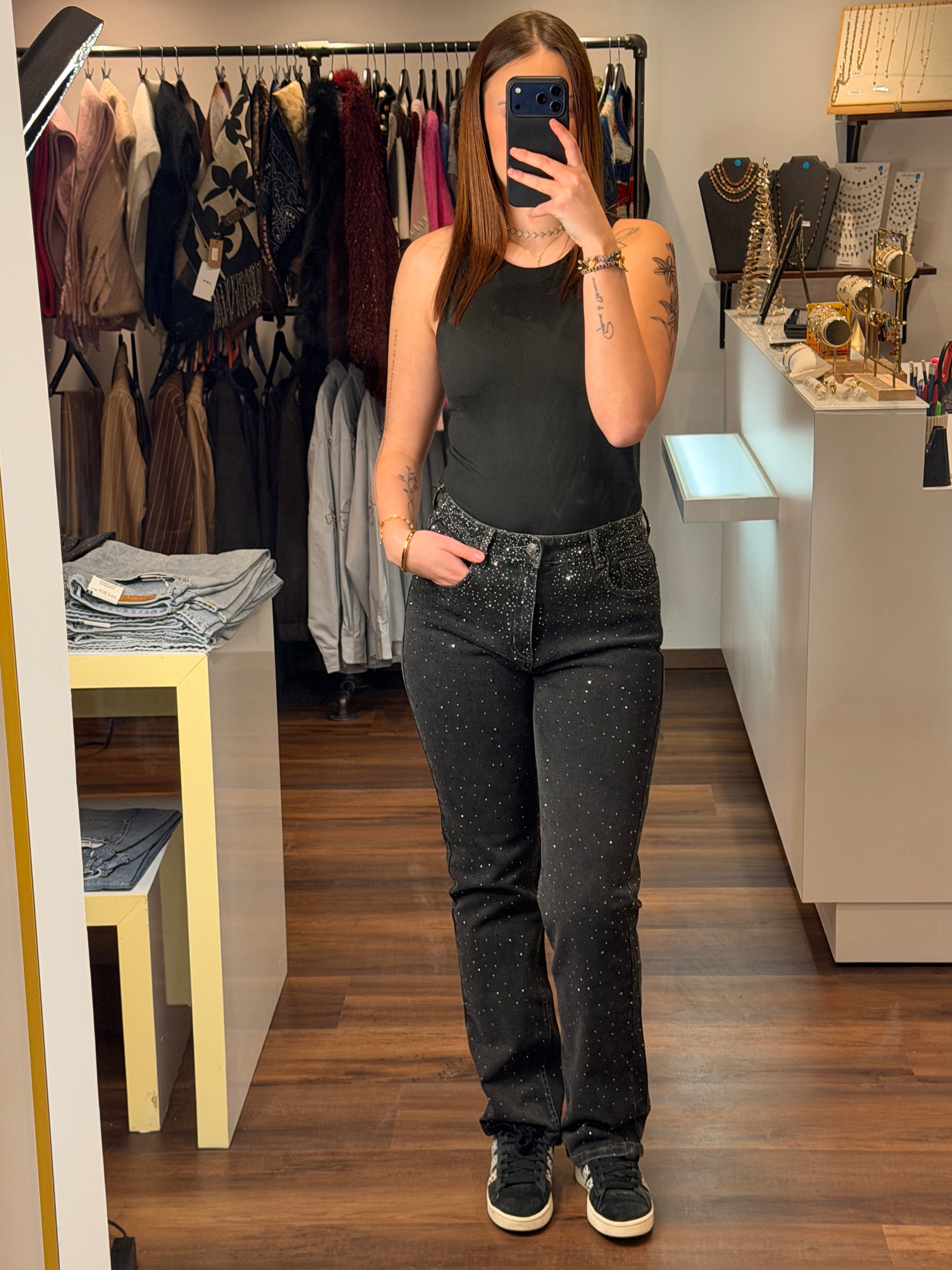 Jean à strass grande taille