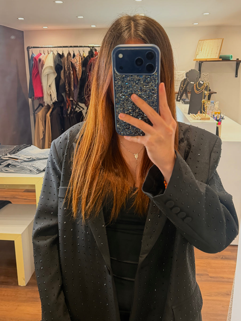 Blazer oversize à strass