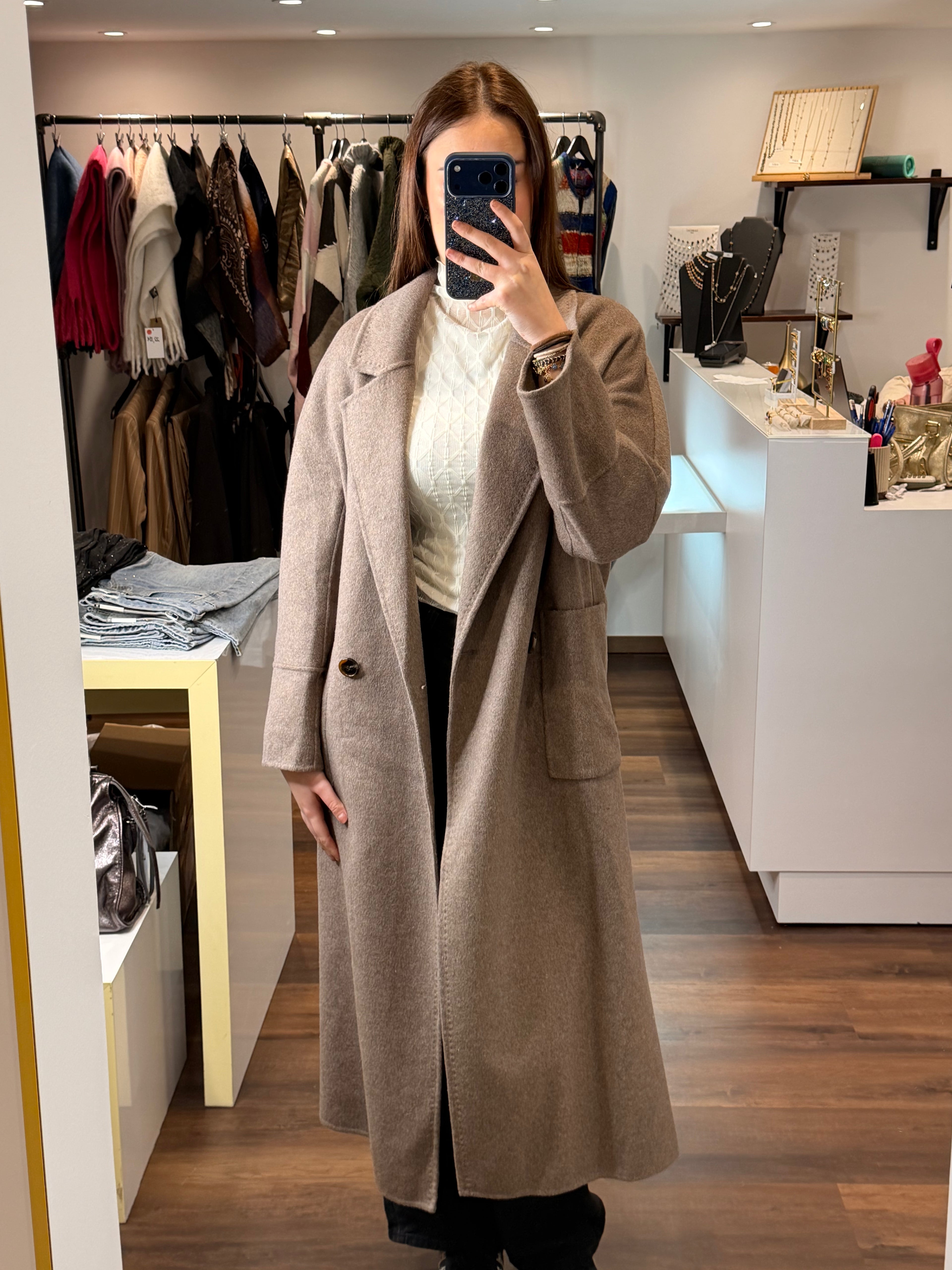 Manteau extra-long en laine
