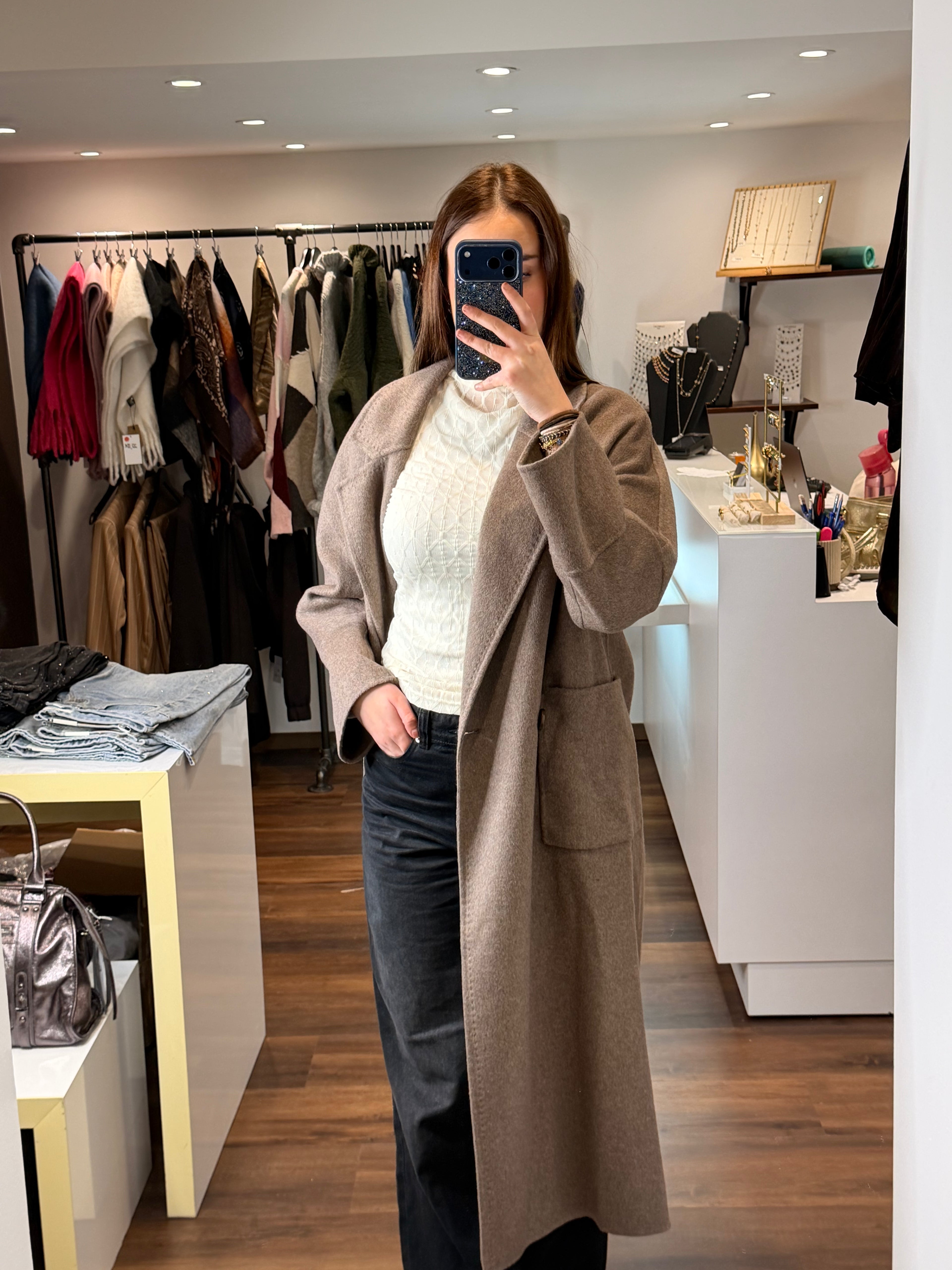 Manteau extra-long en laine