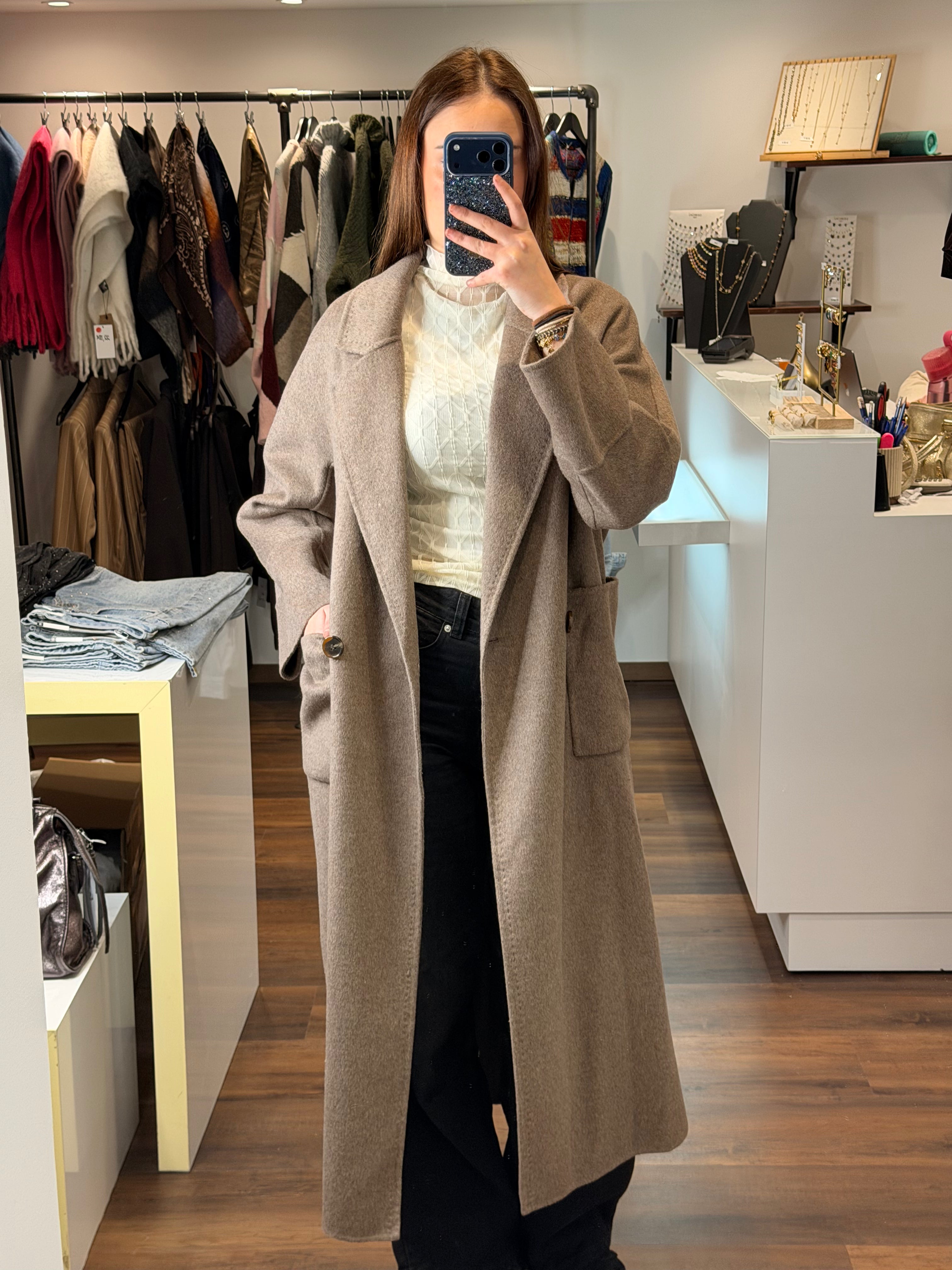 Manteau extra-long en laine