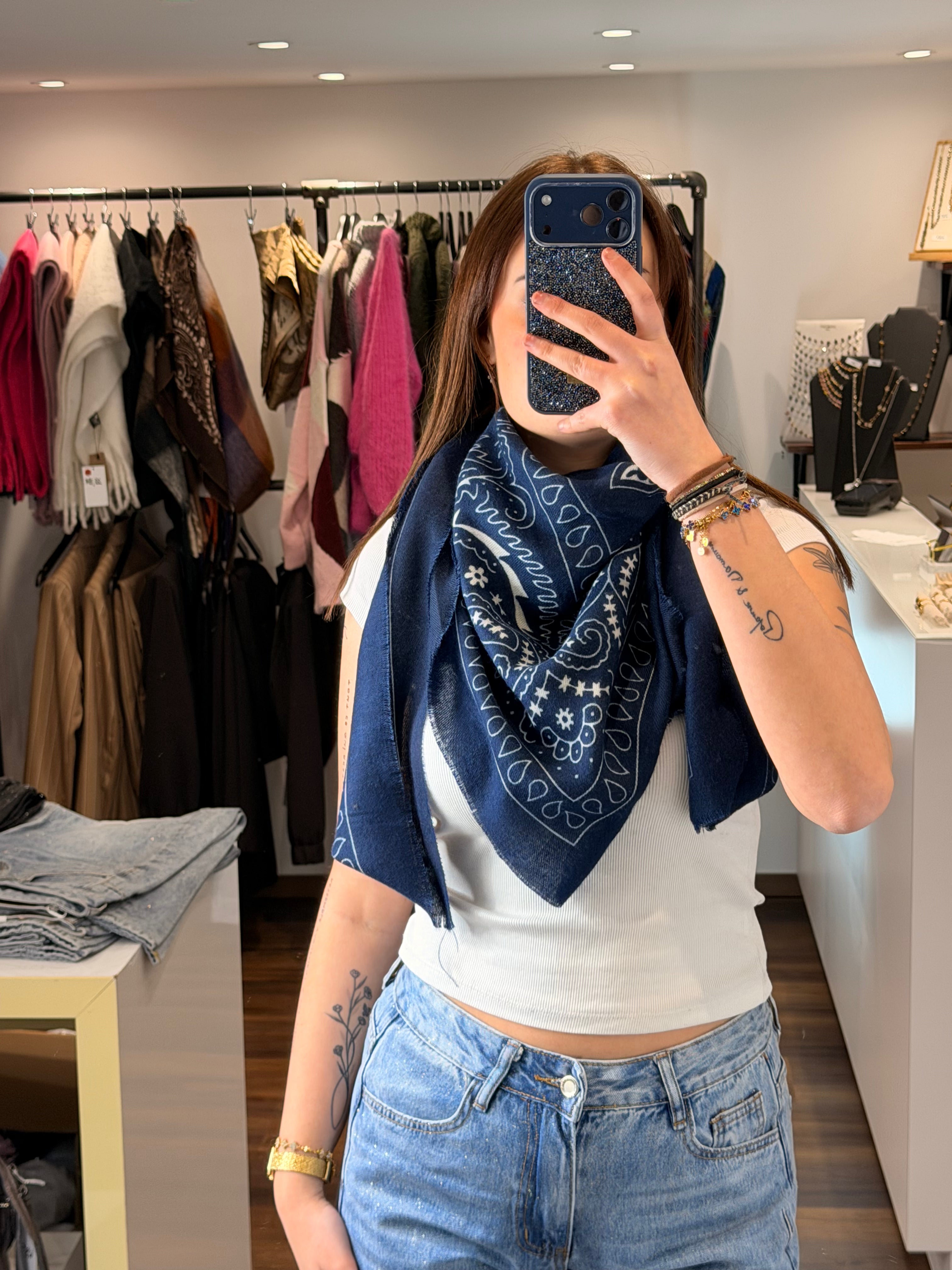 Écharpe bandana navy blue
