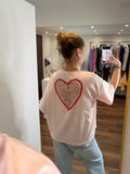 T-Shirt mit Herzmotiv aus Spitze