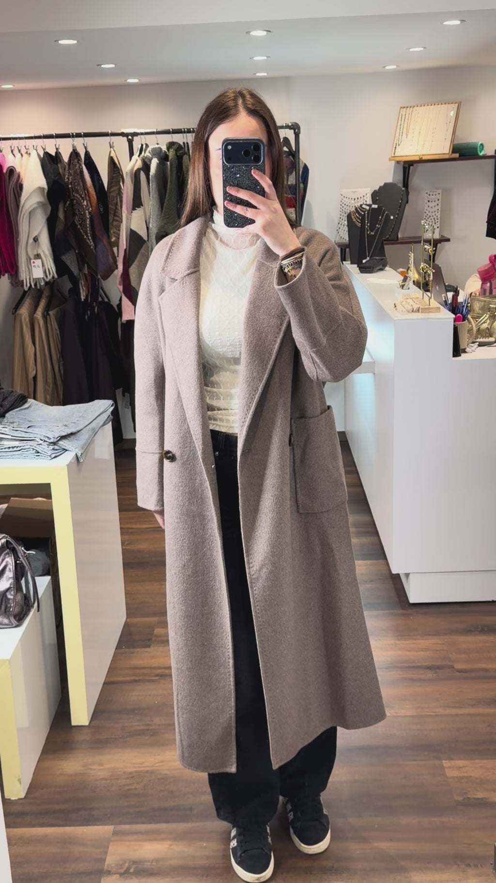 Manteau extra-long en laine